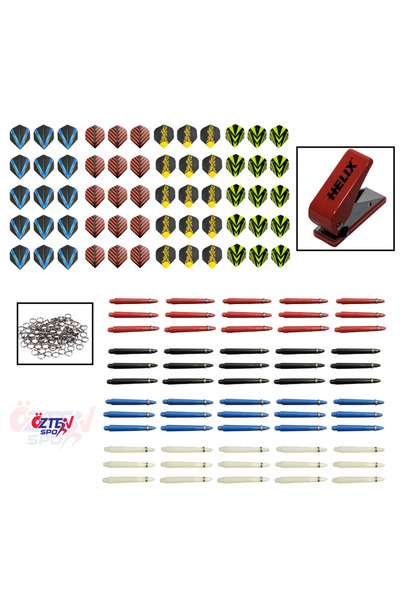 Özten Dart Kulüp & Okul Başlangıç Seti – 20 Flight, 20 Şaft, 50 Ring ve Fligh...