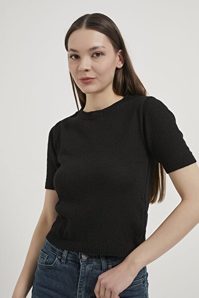 Arma Life ARMALIFE 001 BİS Γυναικεία Πλεκτή Μπλούζα με Γιακά και Κοντά Μανίκια