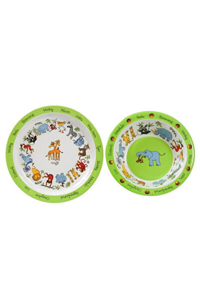 Tyrrell Katz طبق طعام من الميلامين - طقم وعاء طعام // جانجل