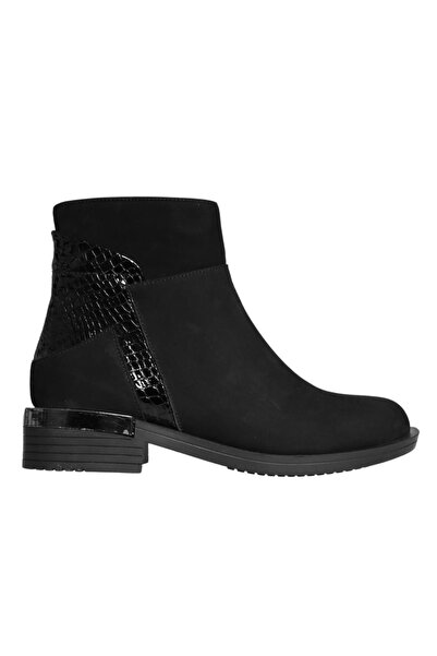 Platin Black Nubuck Women's Casual Boots
