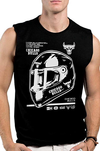 ROCKANDROLL Μαύρο μανίκι Chicago Racing με κοψίματα |   Ανδρικό μπλουζάκι χωρ...