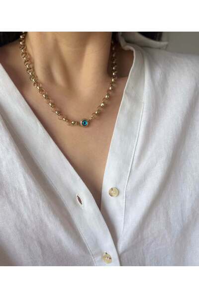 Venus Design Steel Evil Eye Chain Necklace