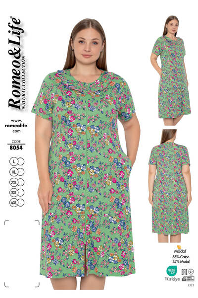 ROMEO LİFE Γυναικείο Φόρεμα Μεγάλου Μεγέθους Βαμβάκι τεμαχίων Μοντάλ Υφάσματα...