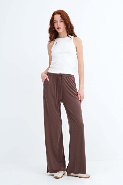 Addax Παντελόνι Μοντάλ με φαρδιά μπατζάκια PN12415