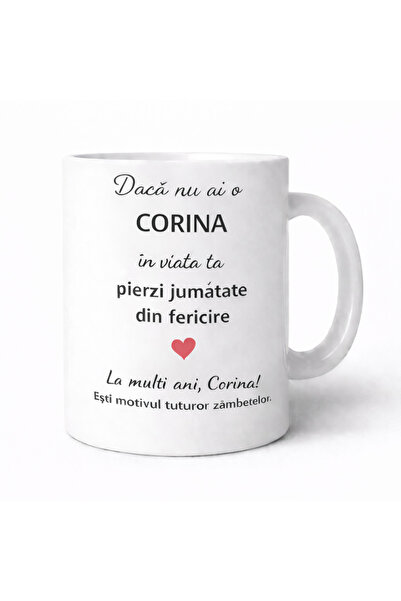 OEM Cana personalizata cu numele Corina, cadou aniversare sau zi de nume pent...