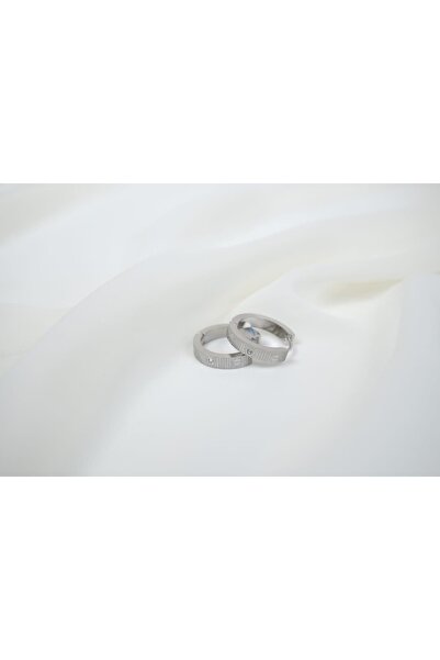 ATELİER TUĞBA Kp290 Striped Screw Dese Patterned Ka Earrings Silver (Diameter...