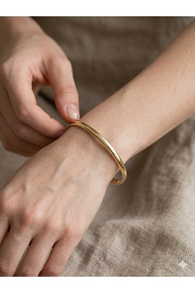 ESRADA 3S Minimalist Slim Shiny Gold Handcuffs