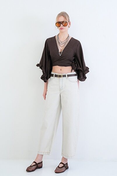 Trend Alaçatı Stili Γυναικείο παντελόνι τζιν Ice Blue Baggy Cut Alc-X15438