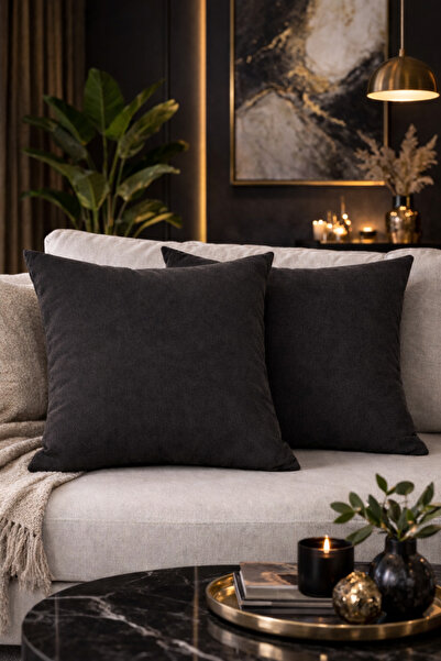 BURCIN HOME طقم أريكة مزدوجة مزخرفة حديثة باللون البني الحار غطاء وسادة K وسا...