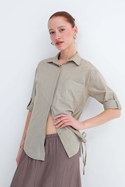 Addax Lacing Detailed Shirt G2480