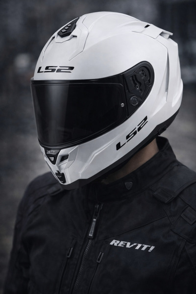 LS2 CHALLENGER 2 BEYAZ KASK (SİYAH VİZÖR)