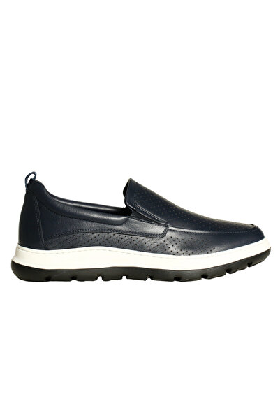 Platin Navy Blue Leather Men's Loafer