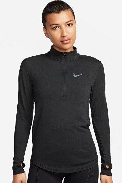 Nike Dri Fit Swift Half Zip Wool Slim Fit Running Top Kadın Yarım Fermuar Yak...