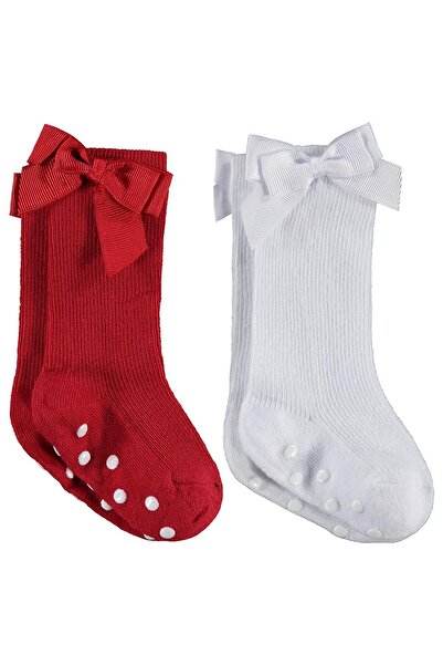 Civil Baby Non-Slip 2-Piece 6-18 Months Baby Girl Socks Set with Bow Accessor...