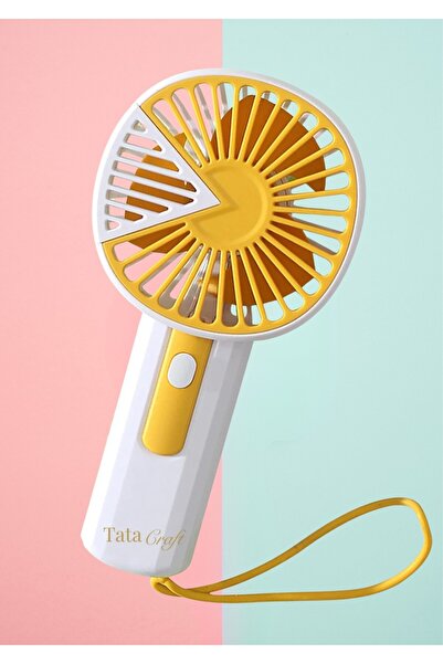 TATA CRAFT Sarı Mini Fan Usb Vantilatör El Fanı Taşınabilir Masa Üzeri Vantil...