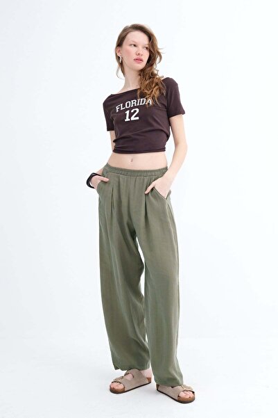 Addax Elastic Waist Modal Trousers Pn18996