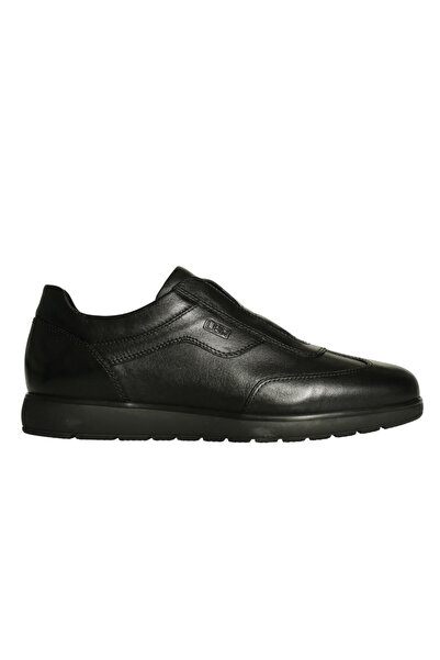 Platin Black Leather Men's Loafer
