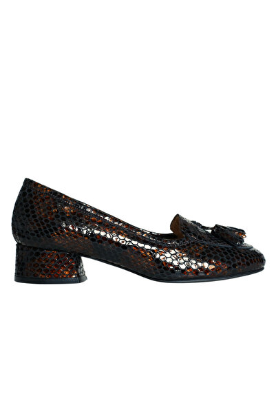 Platin Coffee rugan Tasseled women Heeled Shoes
