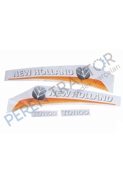 PEREN TRAKTÖR New Holland TD110D Yan Yazı Takımı Sarı Tip Kaporta Etiketi Sağ - Sol Kaput Sticker Seti