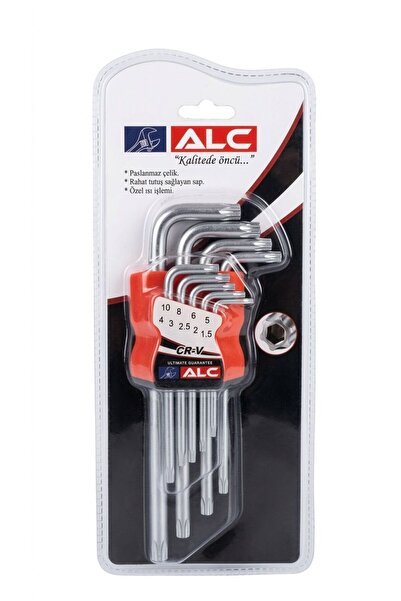 ALC Profesyonel 9 Parça Torx Yıldız Alyen Anahtar Takımı - CR-V Paslanmaz Çel...