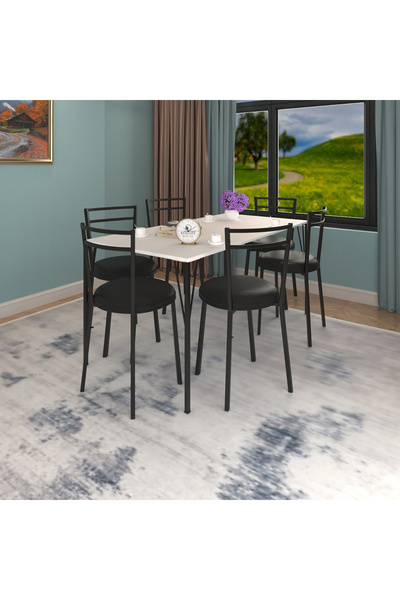 Kenzlife masa sandalye takımı hem75masum byzsyh 160*080 4 sandalye syhsyh