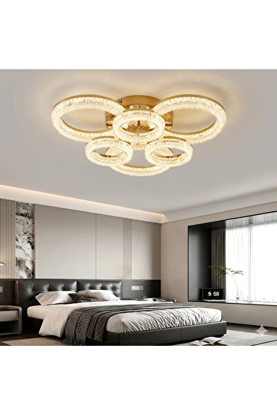 RFAN Candelabru LED, Model K3536/3+3GD, Cu Telecomandă, 3 Tipuri de Lumină, 2...