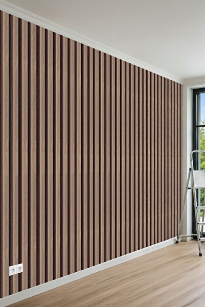 MİRAZAWALL Modern Dikey Lambiri Çıta Desenli Tek Parça Tekstil Duvar Kağıdı