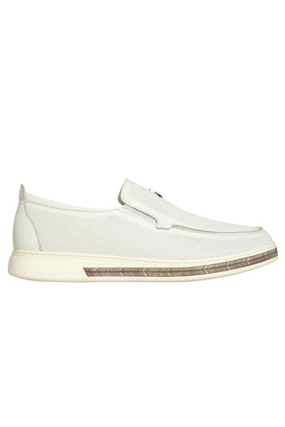 Platin White Leather Men's Loafer