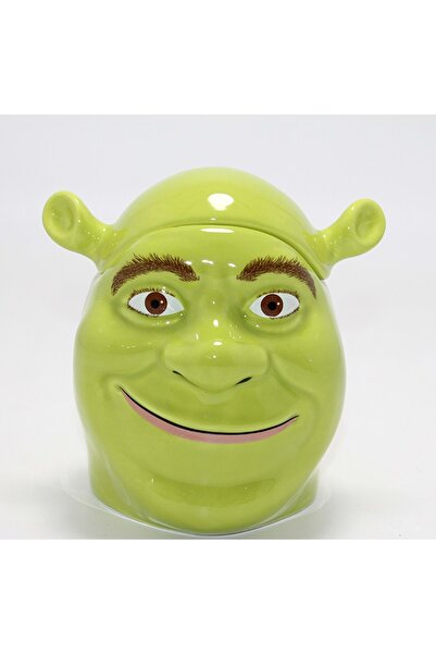 Store 3D Shrek Tasarımı Kapaklı Kupa Bardak 9*14 Cm