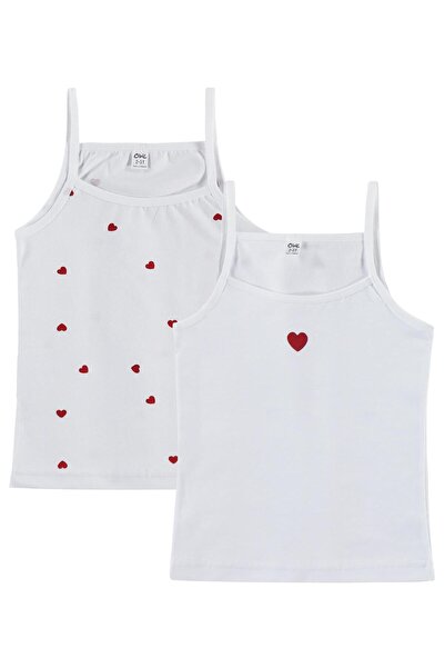 Civil Girls طقم قميصين للأطفال من سن 2-10 سنوات مع تصميم قلب - مقاس قياسي للأ...