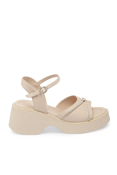 Tergan Bej Hakiki Deri Kadın Sandalet - K25Y1SN68057-A25