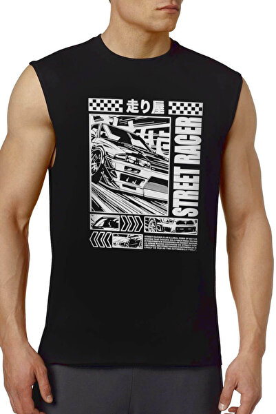 ROCKANDROLL Street Racer Mânecă neagră cu decupaj |   Tricou fără mâneci pent...