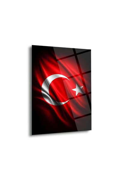 Türk Bayrağı Dalgalı Ay Yıldız Cam Tablo – ATA279