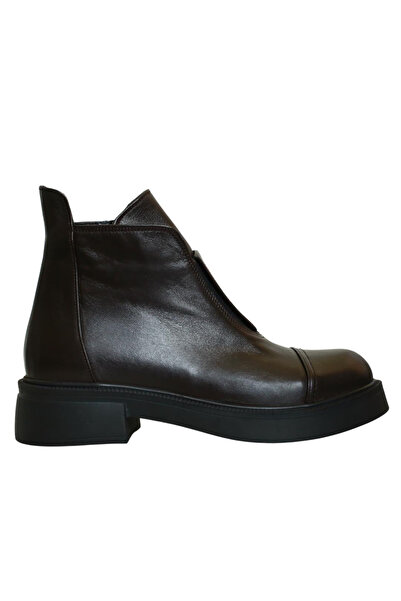 Platin Brown Leather Women's Casual Boots