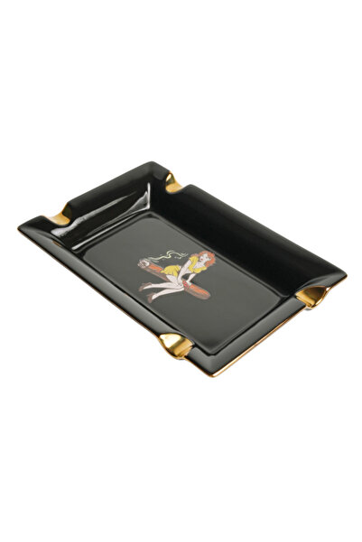 FireBird Cigar Lady Siyah-Gold Dörtlü Porselen Puro Küllüğü