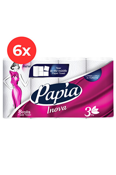 Papia 6x Hartie igienica 8 role, 3 straturi