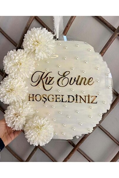 Evsay Kız Evine Hoşgeldiniz Kapı Süsü Düğün Nikah Malzemesi Süsü