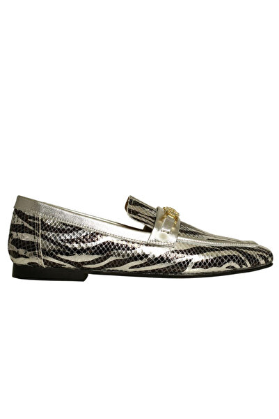 Platin Leather Women Buckled Ballet Flats
