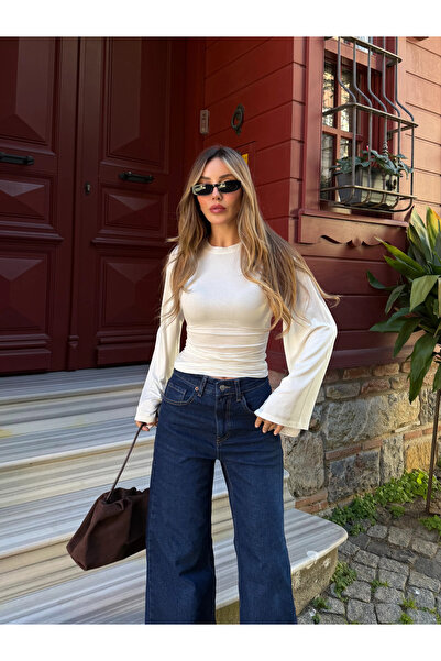 Laluvia Ecru Spanish Sleeve Blouse - 261021