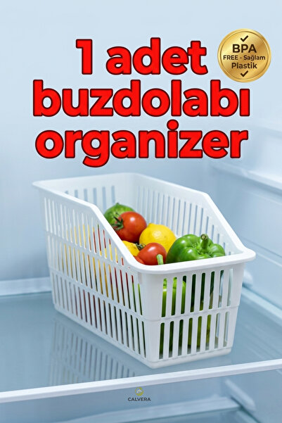 CALVERA 1 Adet Buzdolabı Organizer - BPA FREE Sağlam Plastik Raf Düzenleyici