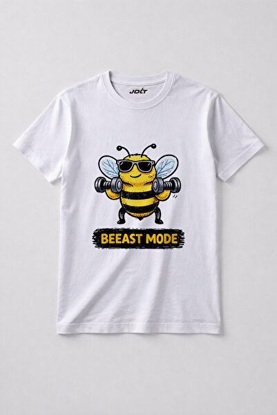 JOLT Unisex Διασκεδαστικό Λευκό T-Shirt Αριθμός Μοντέλου: 001