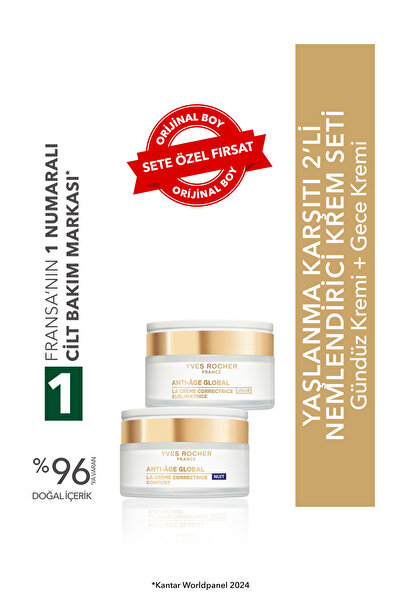 Yves Rocher Yaşlanma Karşıt 2'li Nemlendirici Krem Seti- Gündüz Kremi 50 ml &...