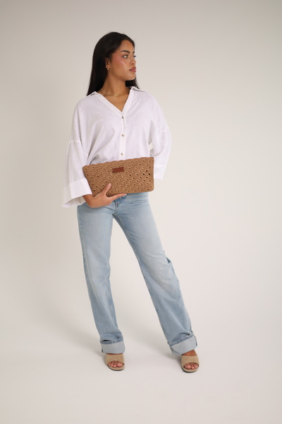 Chielle Lykke El Örgüsü Clutch Çanta