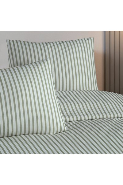 Altınbaşak Lani King Size Ranforce Duvet Cover Set Green (3 Pieces) 220X240/50X70 Green