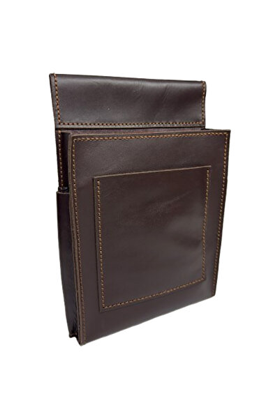 Abu Hakiki Deri Garson Bel Çantası Servis Ceplik Garson Freebag Geniş