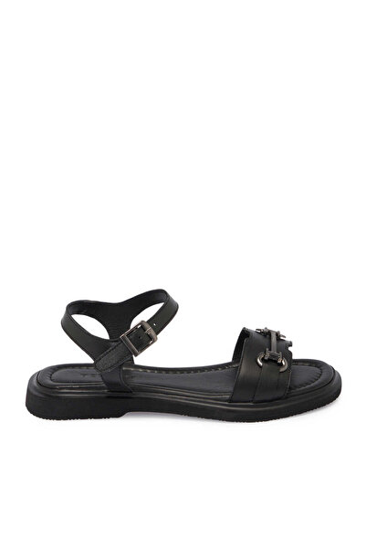 Tergan Siyah Hakiki Deri Kadın Sandalet - K25Y1SN67976-A23