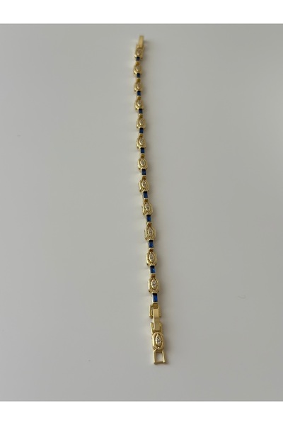 Moss Aksesuar Minimal Bracelet with Blue Zircon Stone
