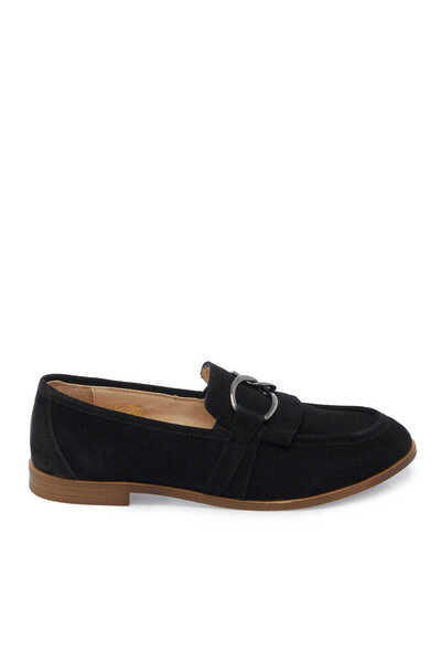 Tergan Siyah Hakiki Süet Deri Kadın Loafer - K25I1AY68020-A01
