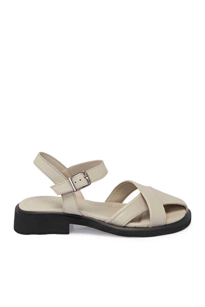 Tergan Vizon Hakiki Deri Kadın Sandalet - K25Y1SN67977-A44