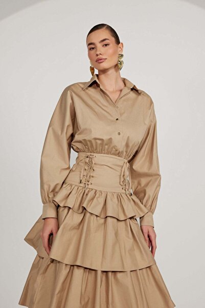 NOK İSTANBUL Queen Cloud Maxi Dress Beige